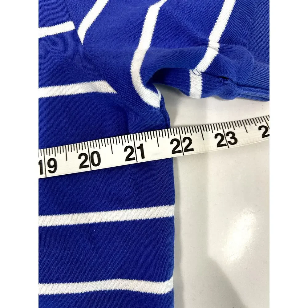 Polo Ralph Lauren 100% Cotton Men's Short Sleeve Polo Shirt Blue Stripes Size M‎